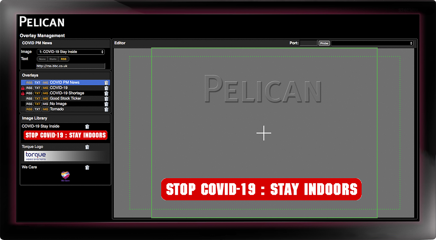 Torque Pelican multichannel overlay - Covid RSS