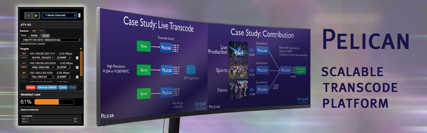 Mass decode-encode; H.264/AVC & H.265/HEVC; live IP transcode (UDP/RTP/HTTP); filed-based transcode workflows